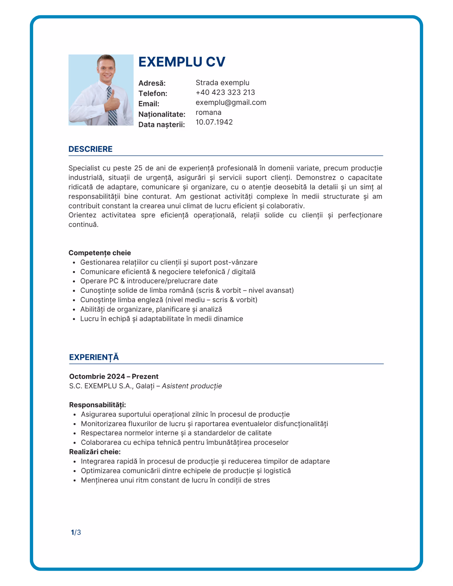 CV Generated from App